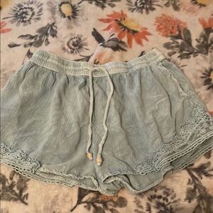 Raya Sun Light Blue Women's Shorts with Lace Trim